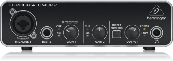 כרטיס קול דגם UMC22 מבית BEHRINGER